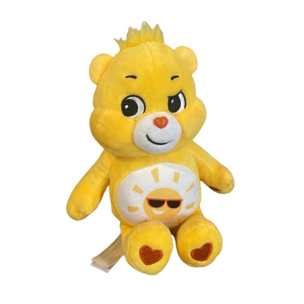 Care Bears 10" FUNSHINE BEAR Sunshine Sun Yellow Red Hearts 2020 Plush Stuffed